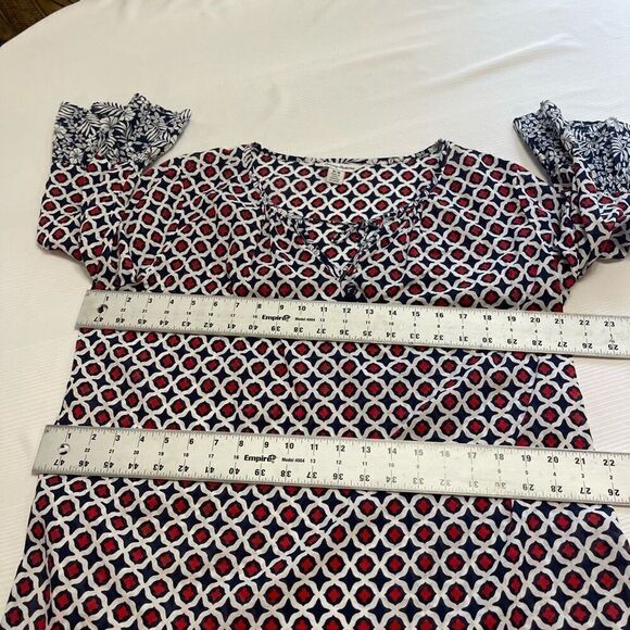 Tommy Bahama Red White Blue Cotton Tunic Top Size Medium - Picture 5 of 13